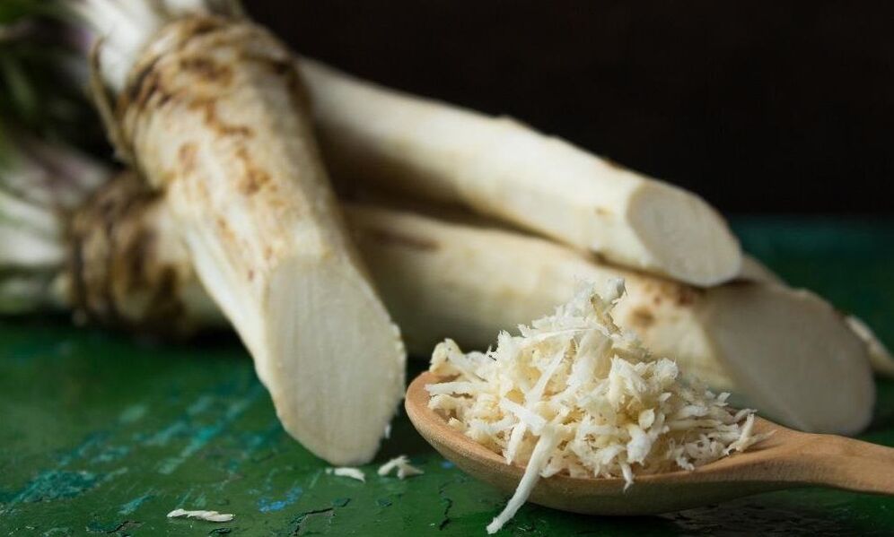 horseradish agus na buntáistí a bhaineann le potency fireann